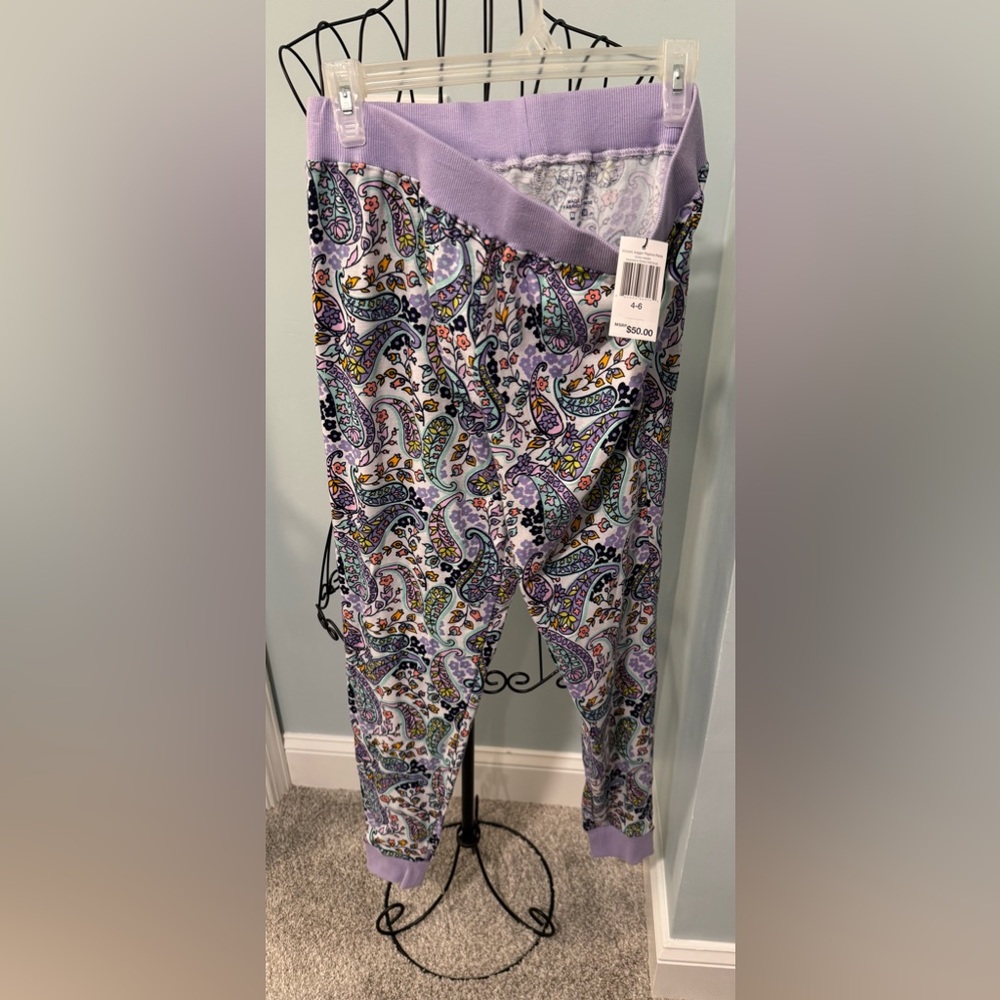NEW Vera Bradley Maddalena Paisley soft Small S pajama jogger pants Women Purple